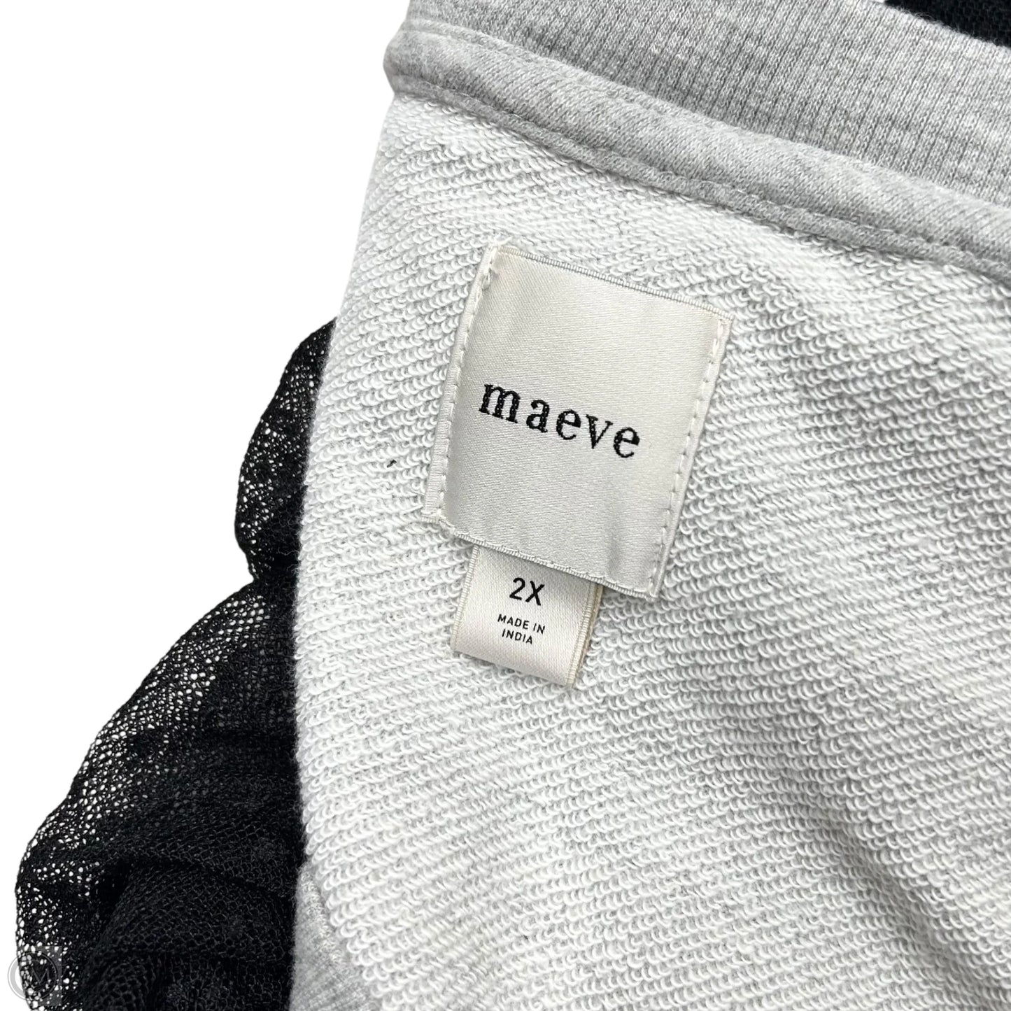 Sweatshirt Crewneck By Maeve In Black & Grey, Size: 2x