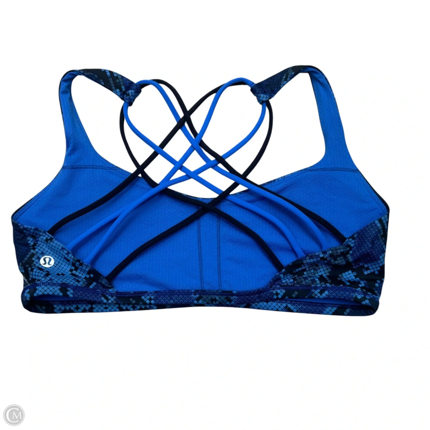 Athletic Bra By Lululemon In Black & Blue, Size: M