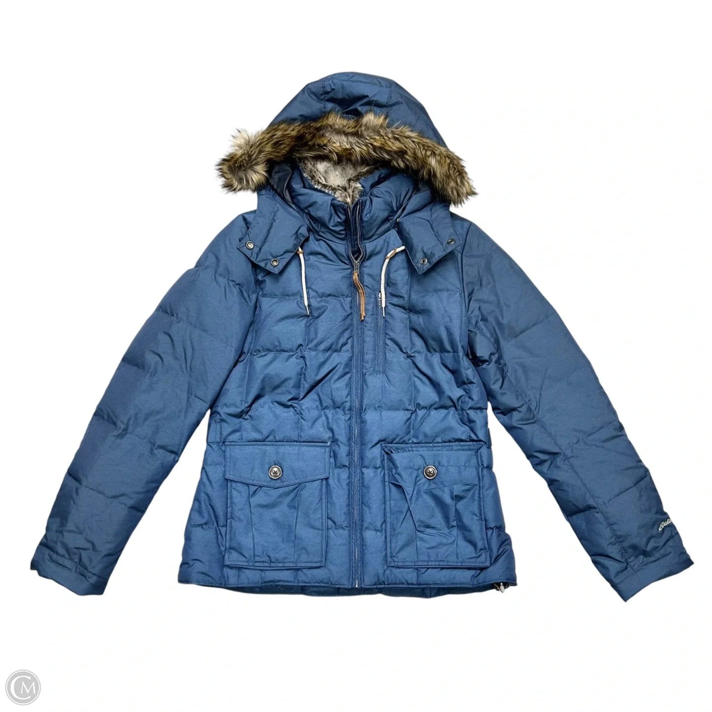 Coat Puffer & Quilted By Eddie Bauer In Navy, Size: M