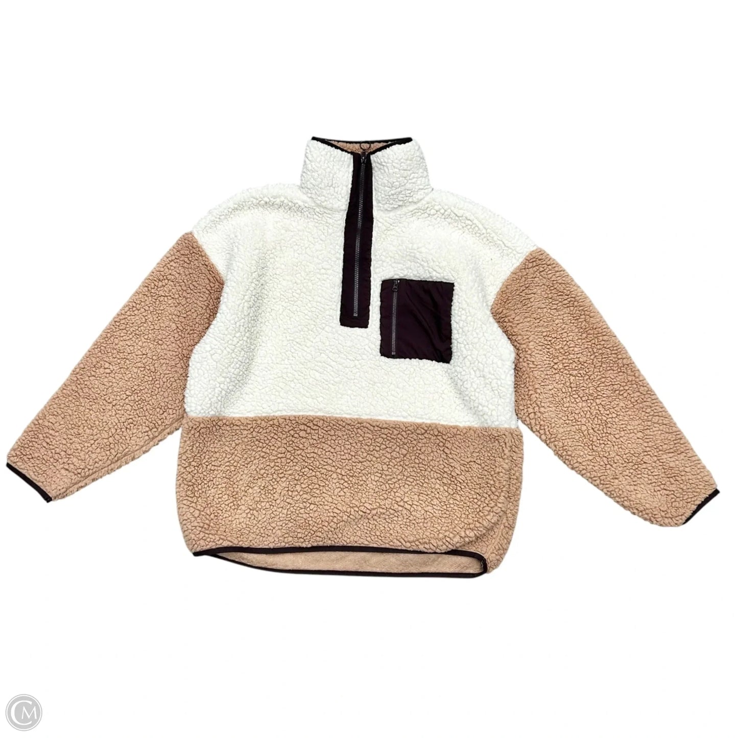 Jacket Faux Fur & Sherpa By Lou And Grey In Tan & White, Size: S