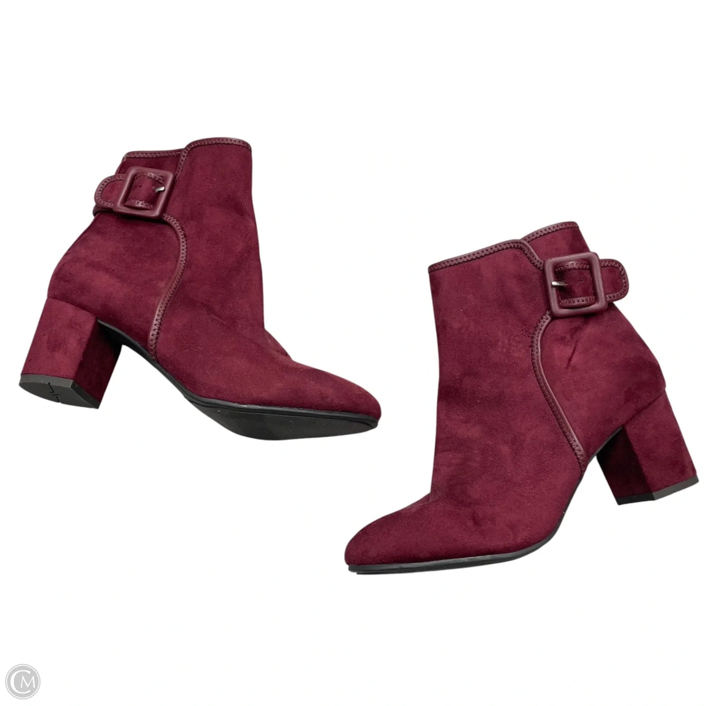 Boots Ankle Heels By White Mountain In Maroon, Size: 8