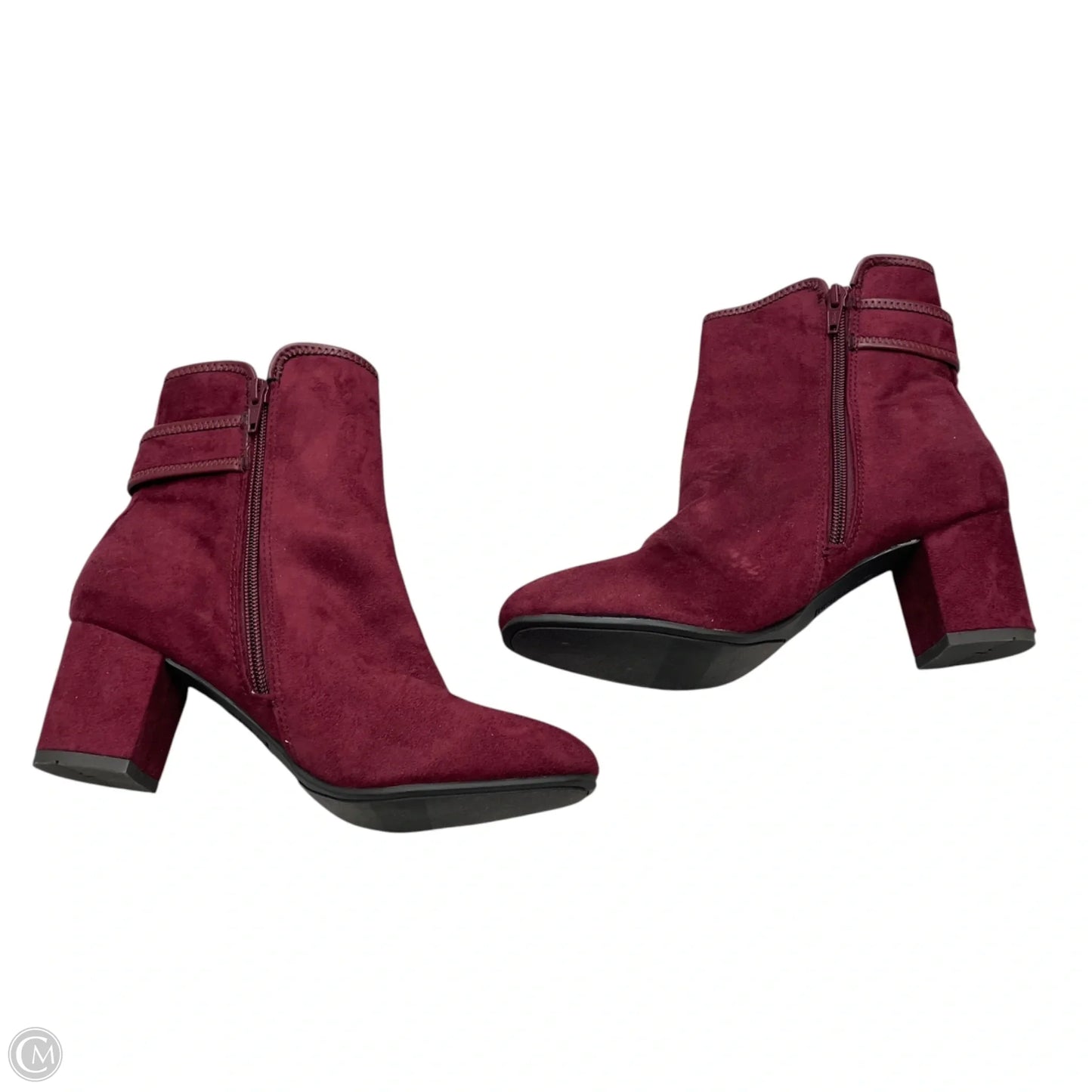 Boots Ankle Heels By White Mountain In Maroon, Size: 8