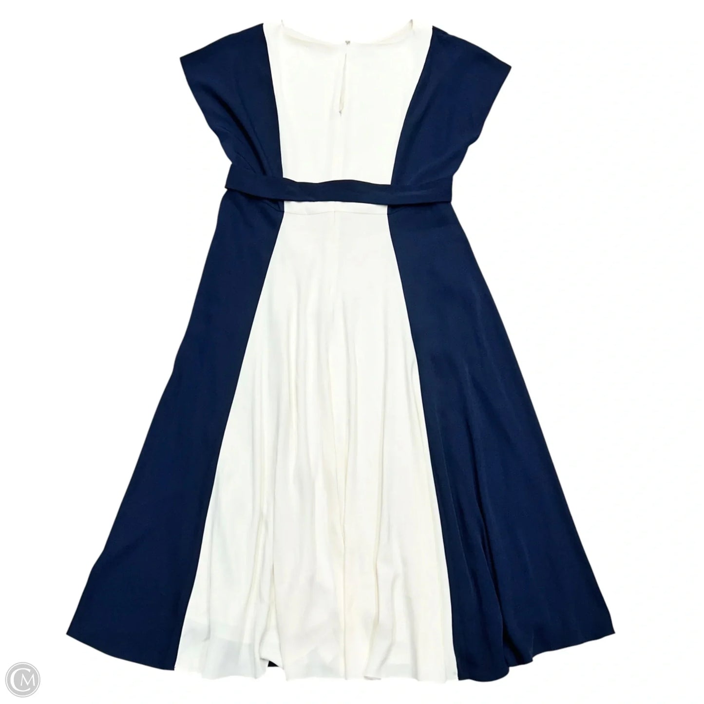 Dress Party Long By Hobbs In Blue & Cream, Size: L