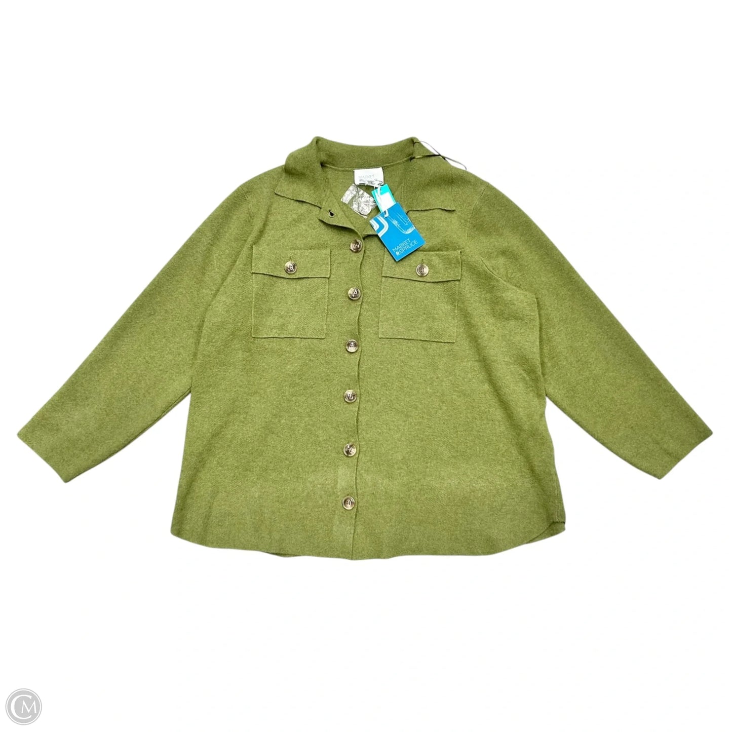 Jacket Shirt By Market & Spruce In Green, Size: 2x