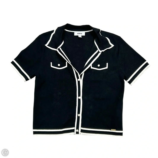 Sweater Cardigan Designer By Jason Wu In Black & White, Size: L