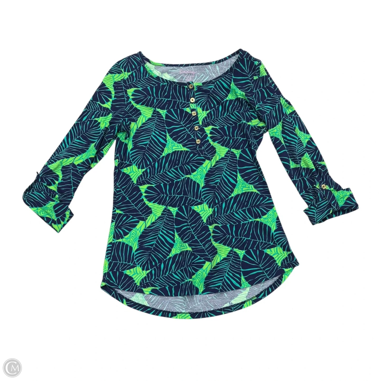 Top Long Sleeve Designer By Lilly Pulitzer In Green, Size: M