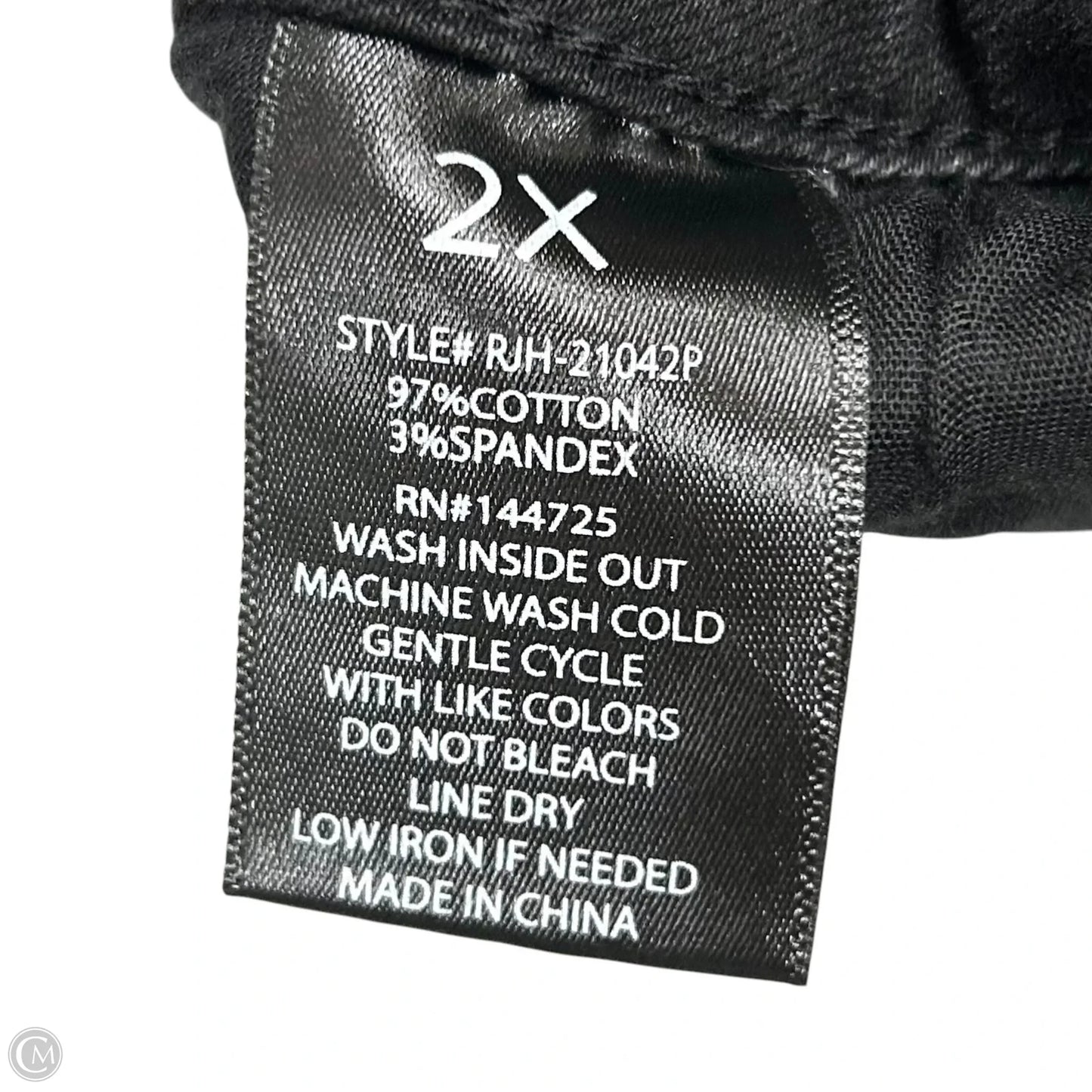 Jeans Wide Leg By American Bazi In Black Denim, Size: 2x