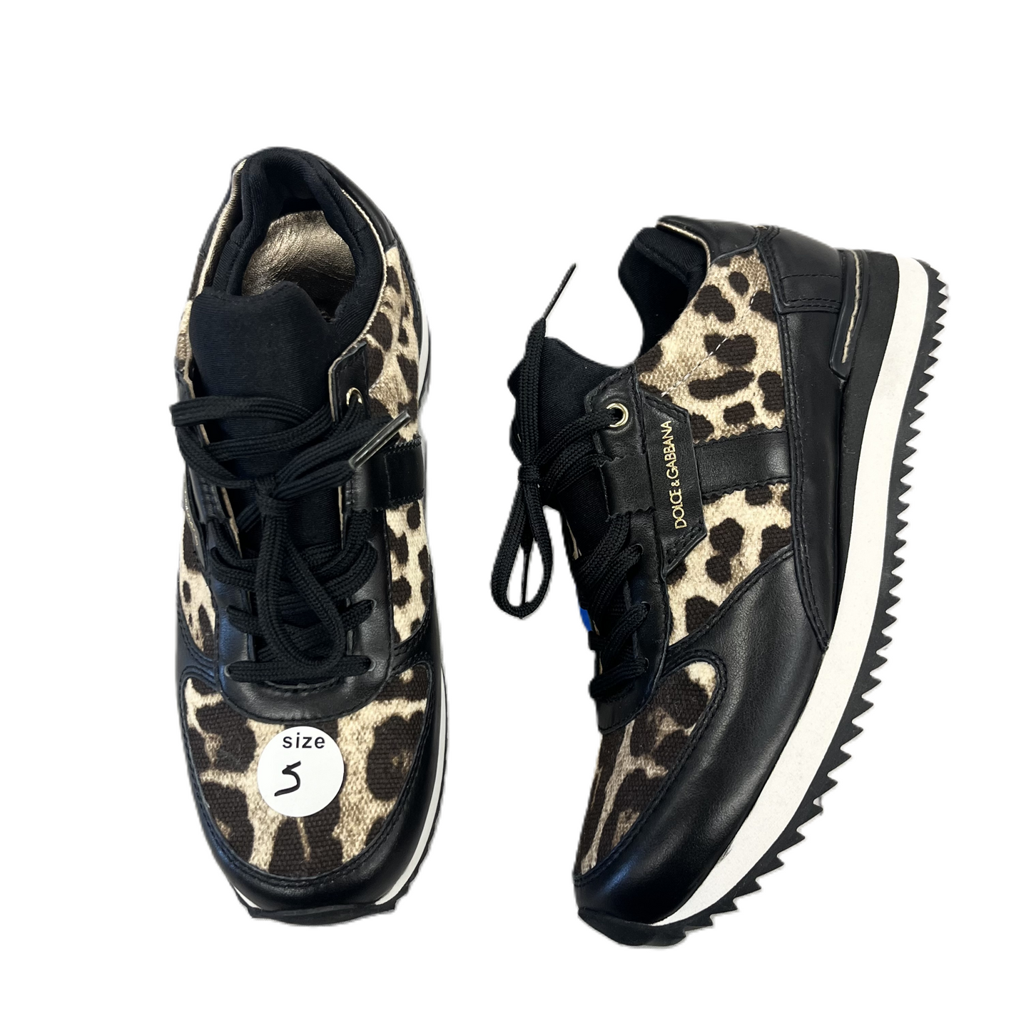 Shoes Luxury Designer By Dolce And Gabbana In Leopard Print, Size: 5