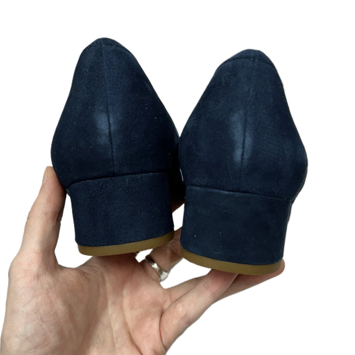 Navy Shoes Heels Block By Franco Sarto, Size: 8