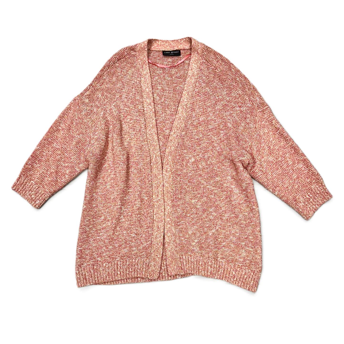 Sweater Cardigan By Lane Bryant In Orange & Pink, Size: 3x