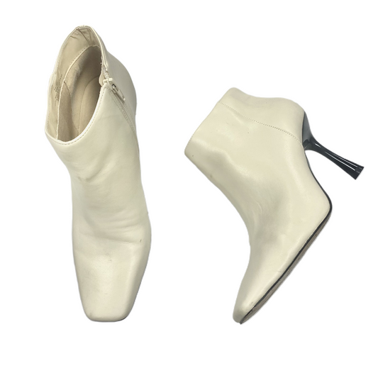 Boots Ankle Heels By Mix No 6 In Ivory, Size: 9