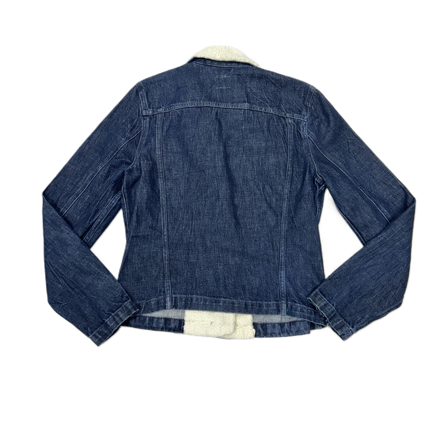 Jacket Moto By Gap In Blue Denim, Size: M