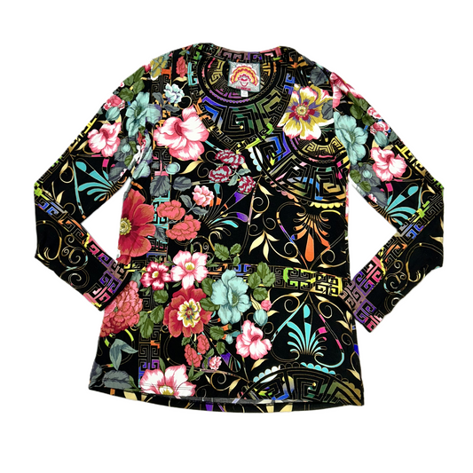 Top Long Sleeve By Johnny Was In Floral Print, Size: Xs