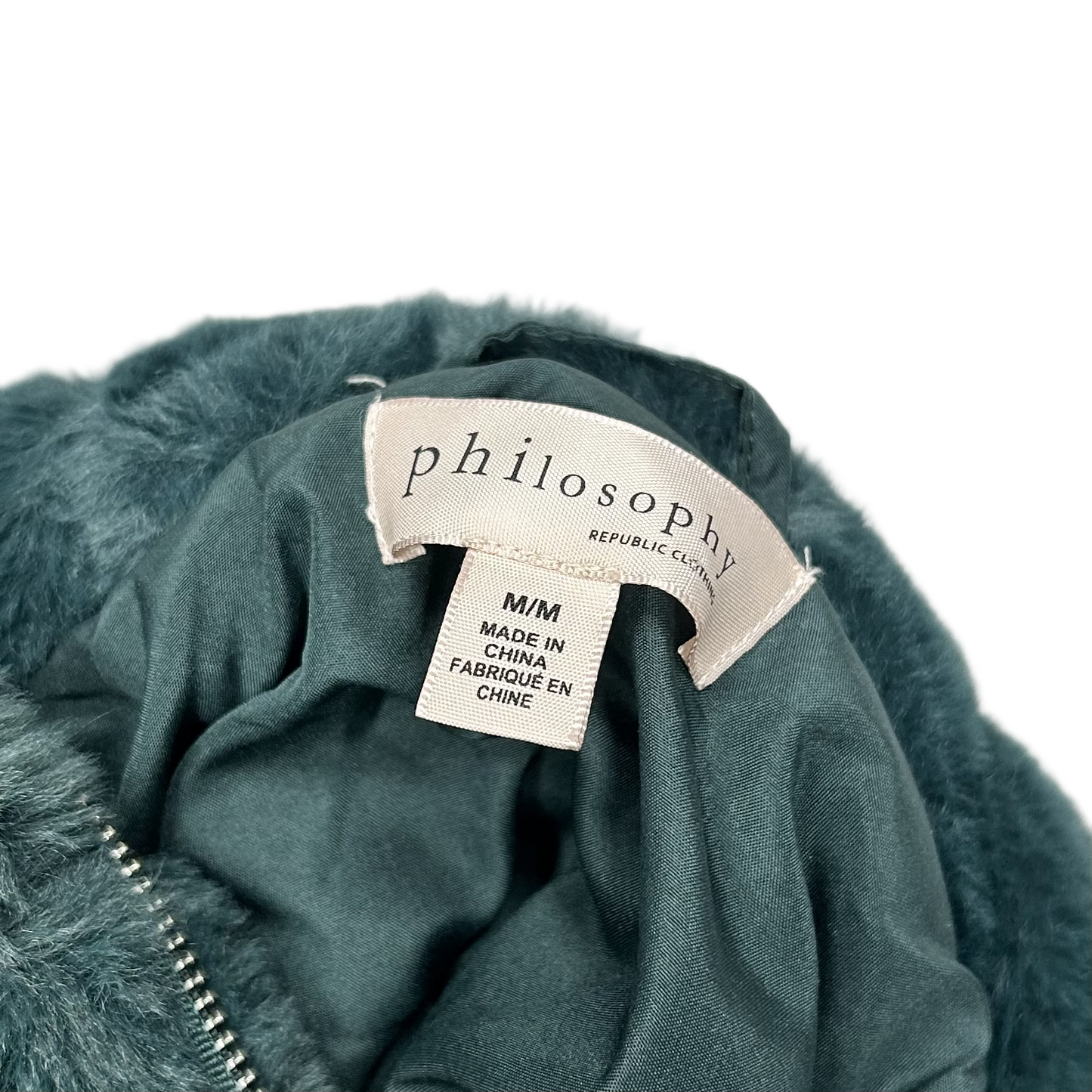 Jacket Faux Fur & Sherpa By Philosophy In Teal, Size: M