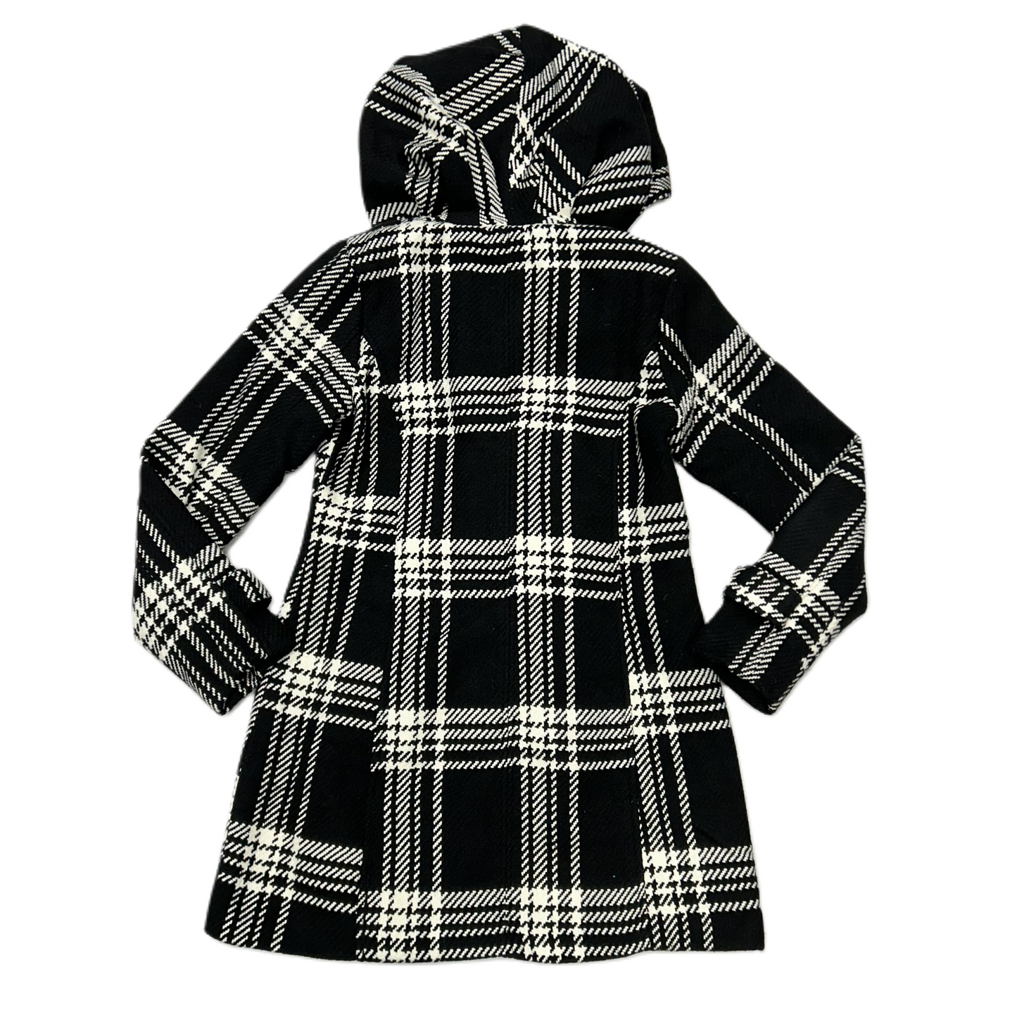 Coat Peacoat By Dressbarn In Black & Cream, Size: M