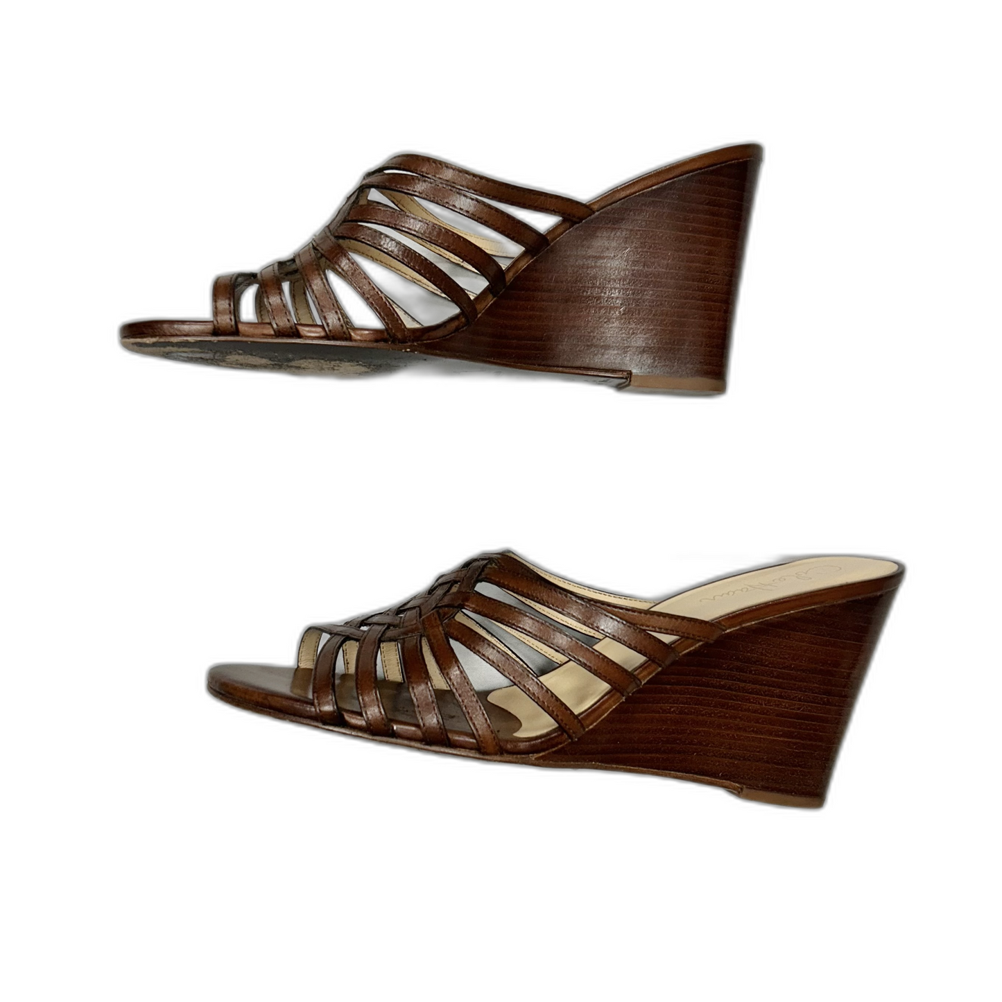 Sandals Heels Wedge By Cole-haan In Brown, Size: 9.5