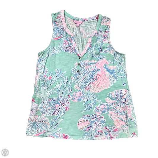 Top Sleeveless Designer By Lilly Pulitzer In Aqua, Size: S
