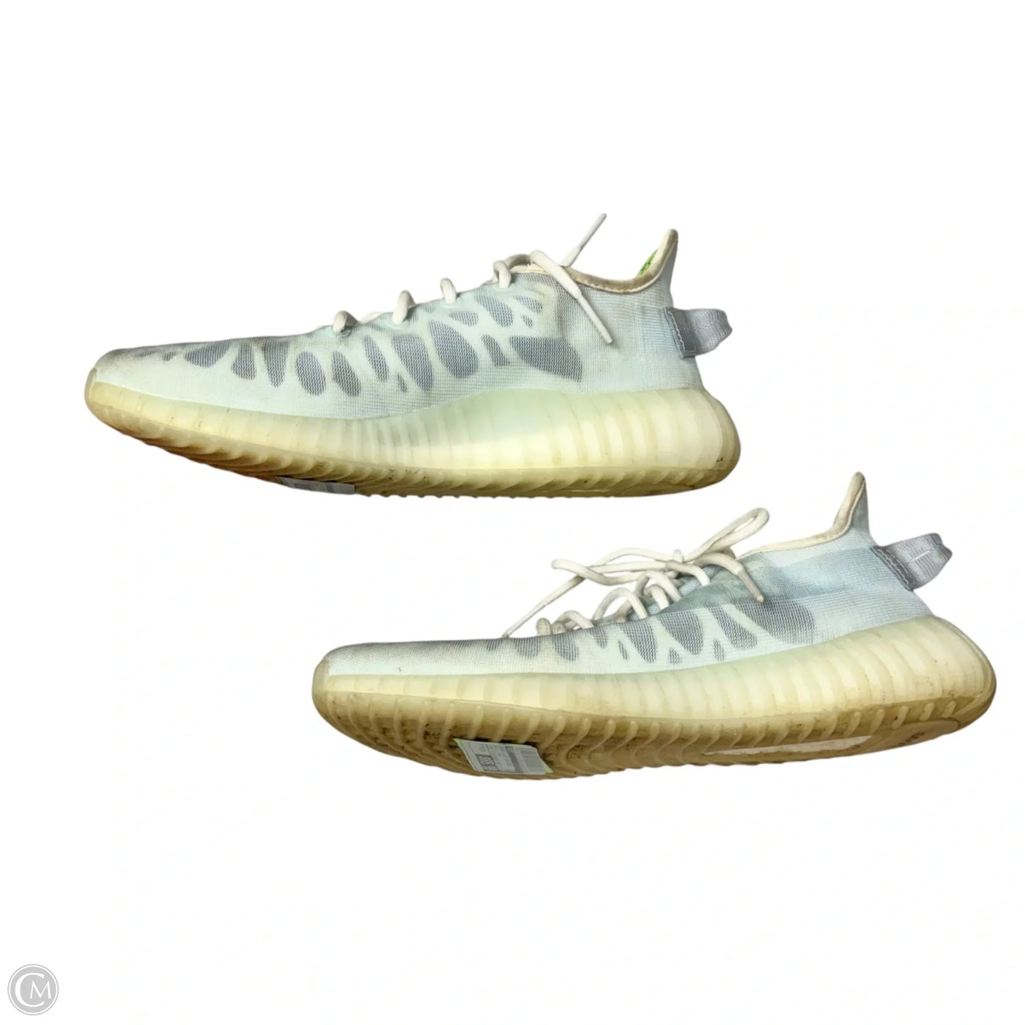 Shoes Luxury Designer By Yeezy In Blue & Cream, Size: 9.5