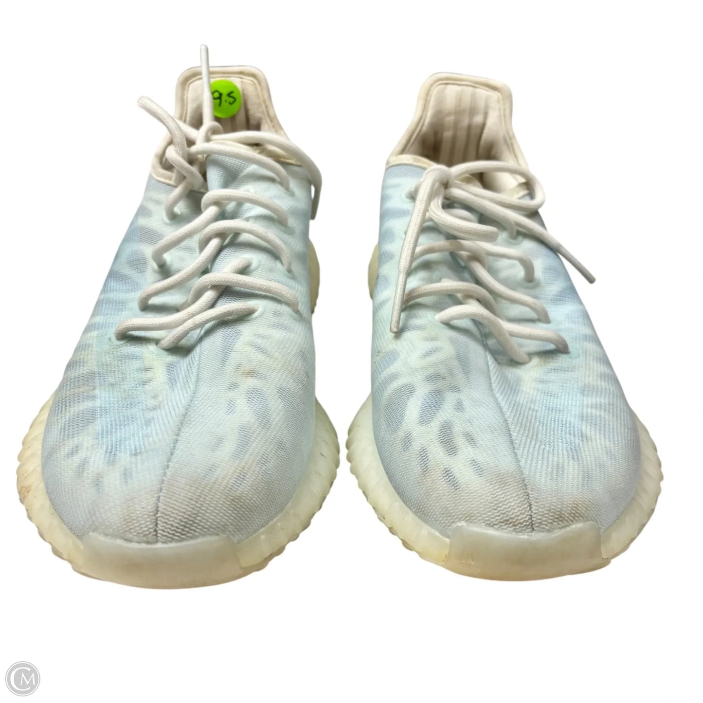Shoes Luxury Designer By Yeezy In Blue & Cream, Size: 9.5