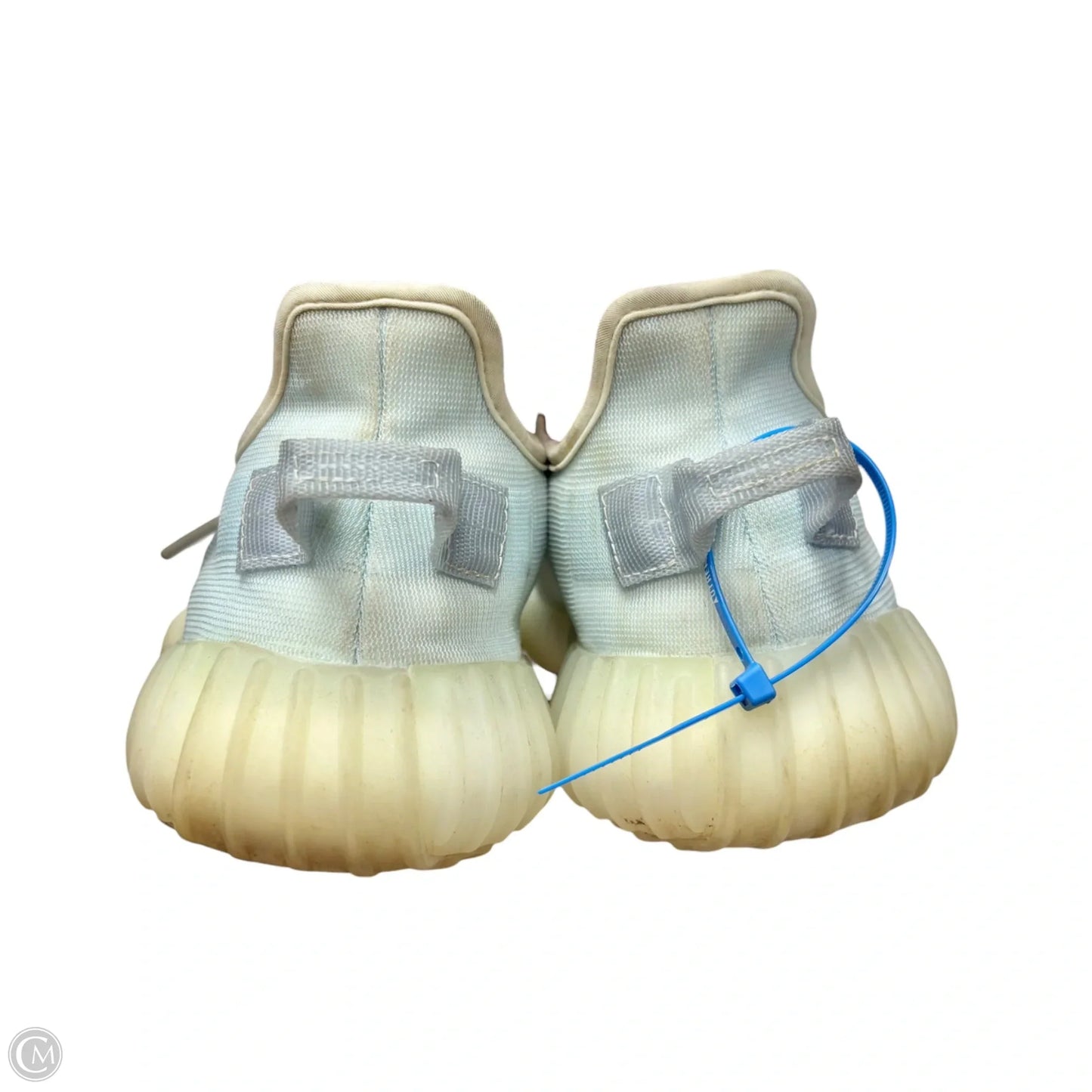 Shoes Luxury Designer By Yeezy In Blue & Cream, Size: 9.5