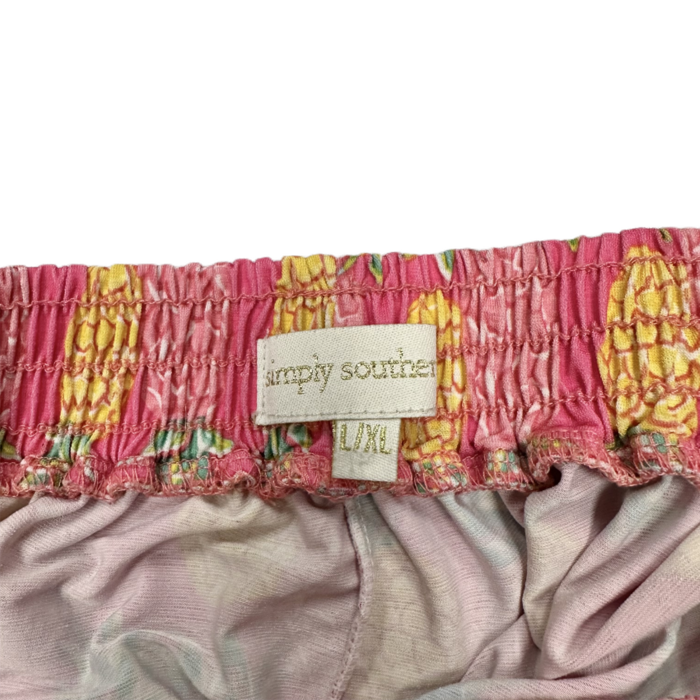 Pink & Yellow Shorts By Simply Southern, Size: L