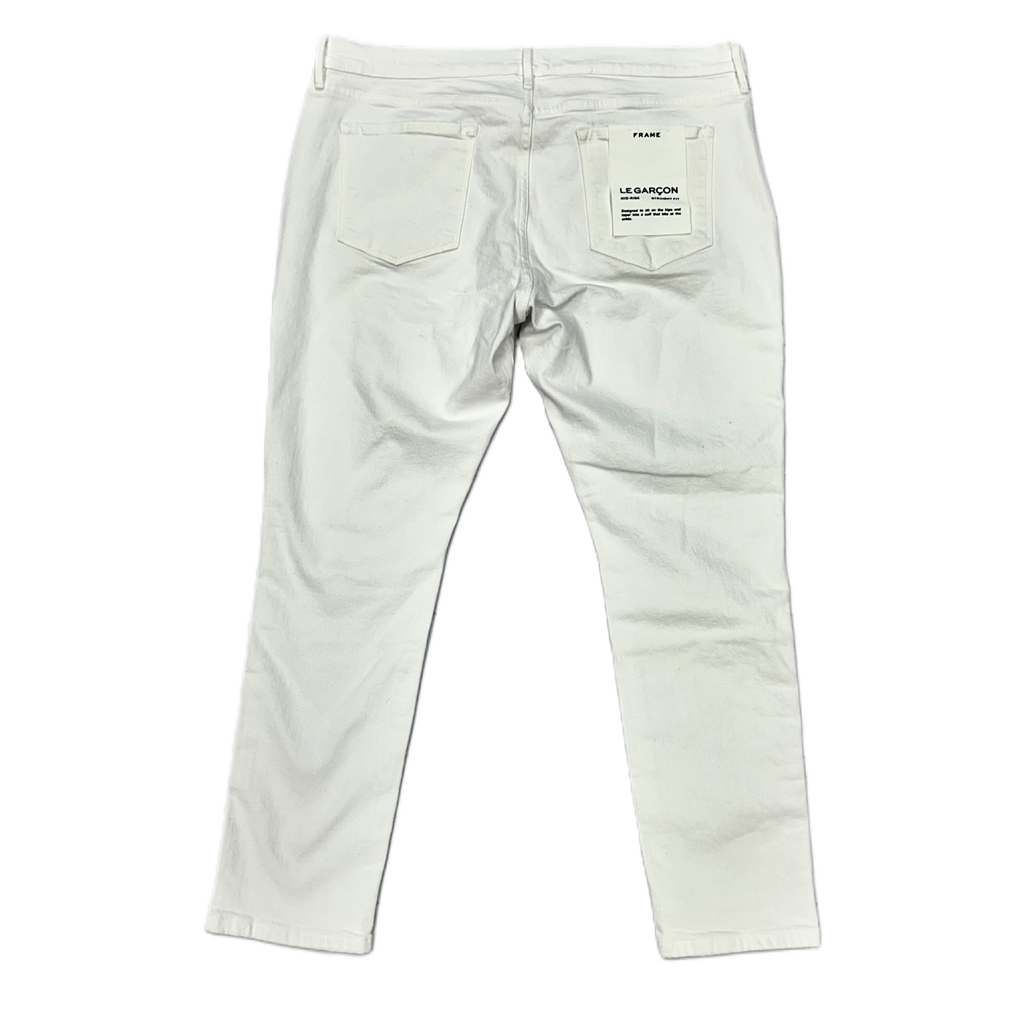 White Denim Jeans Designer By Frame, Size: 16
