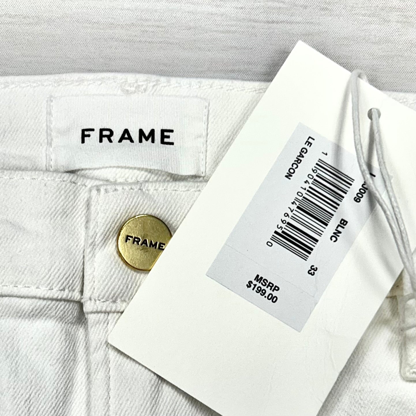 White Denim Jeans Designer By Frame, Size: 16