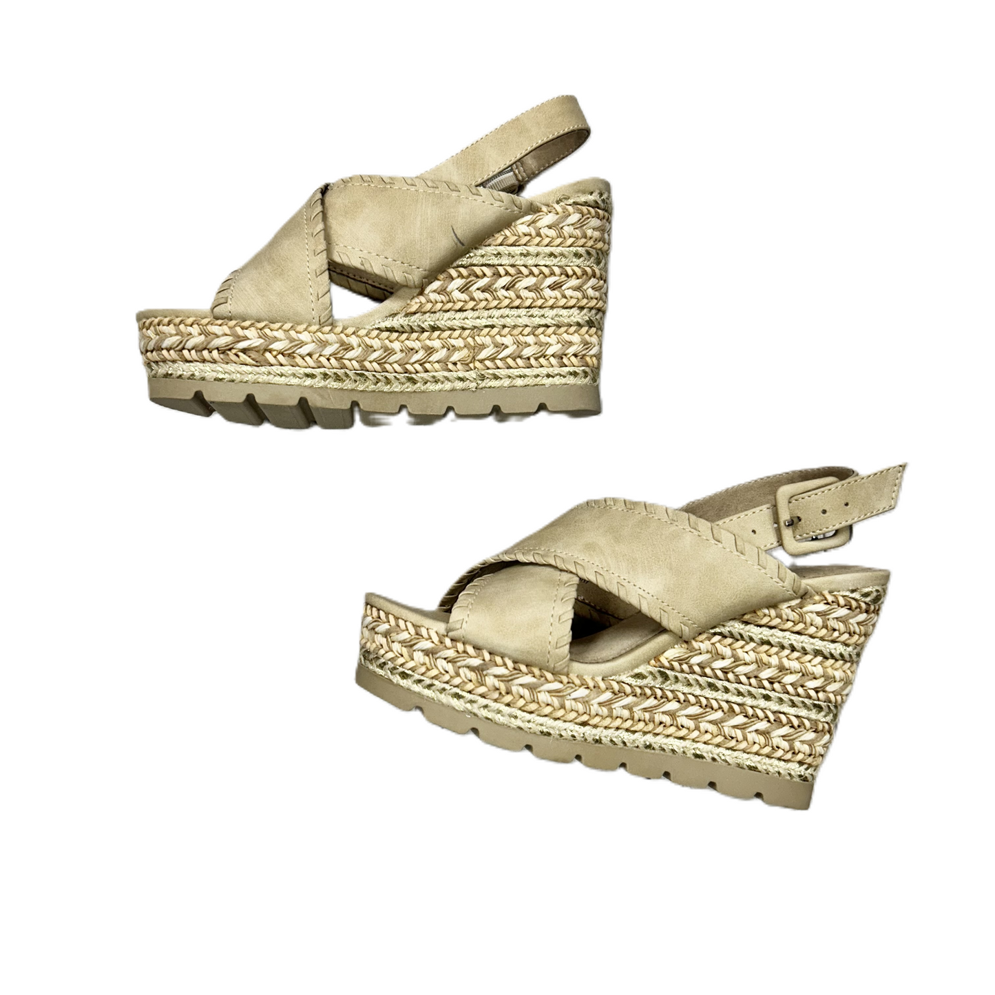 Tan Sandals Heels Wedge By Seven Dials, Size: 6