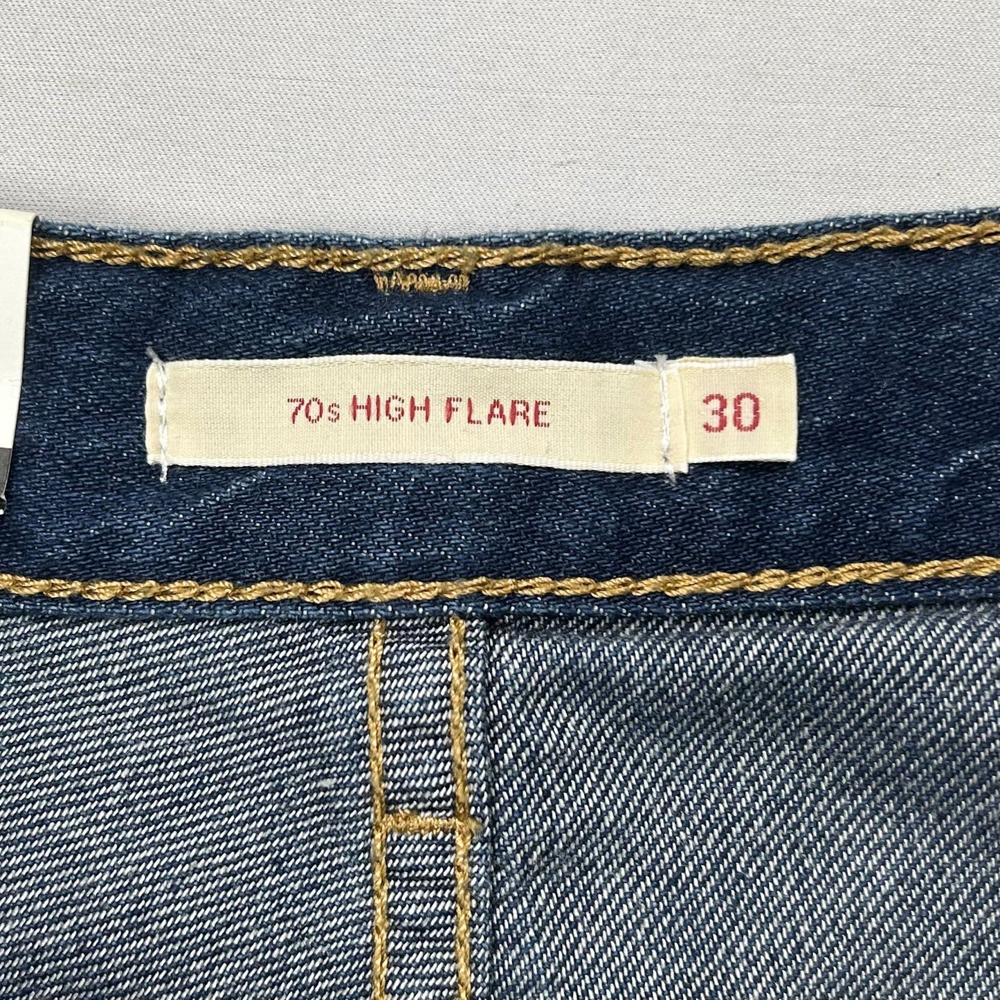 Blue Red & White Jeans Flared By Levis, Size: 10