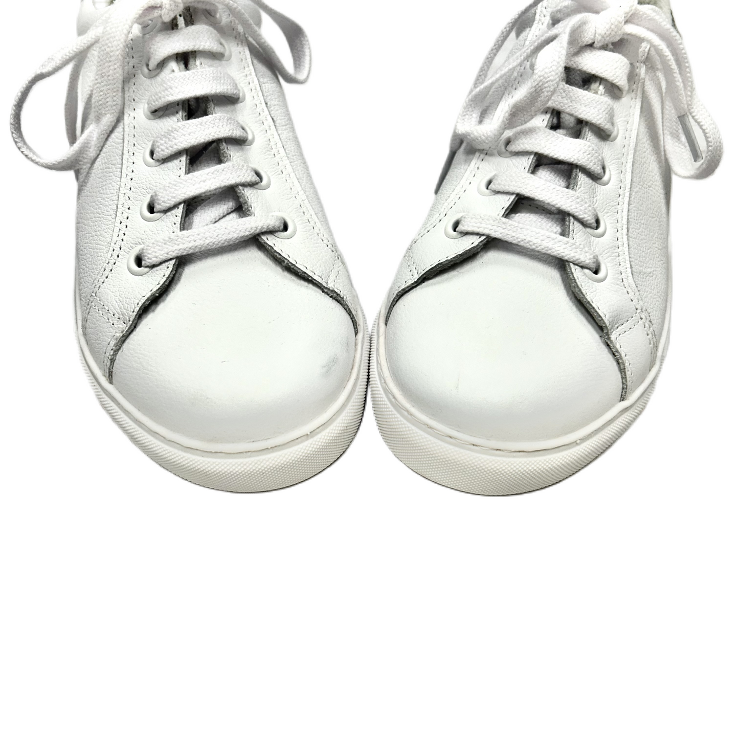 Silver & White Shoes Sneakers By Yosi Samira, Size: 9