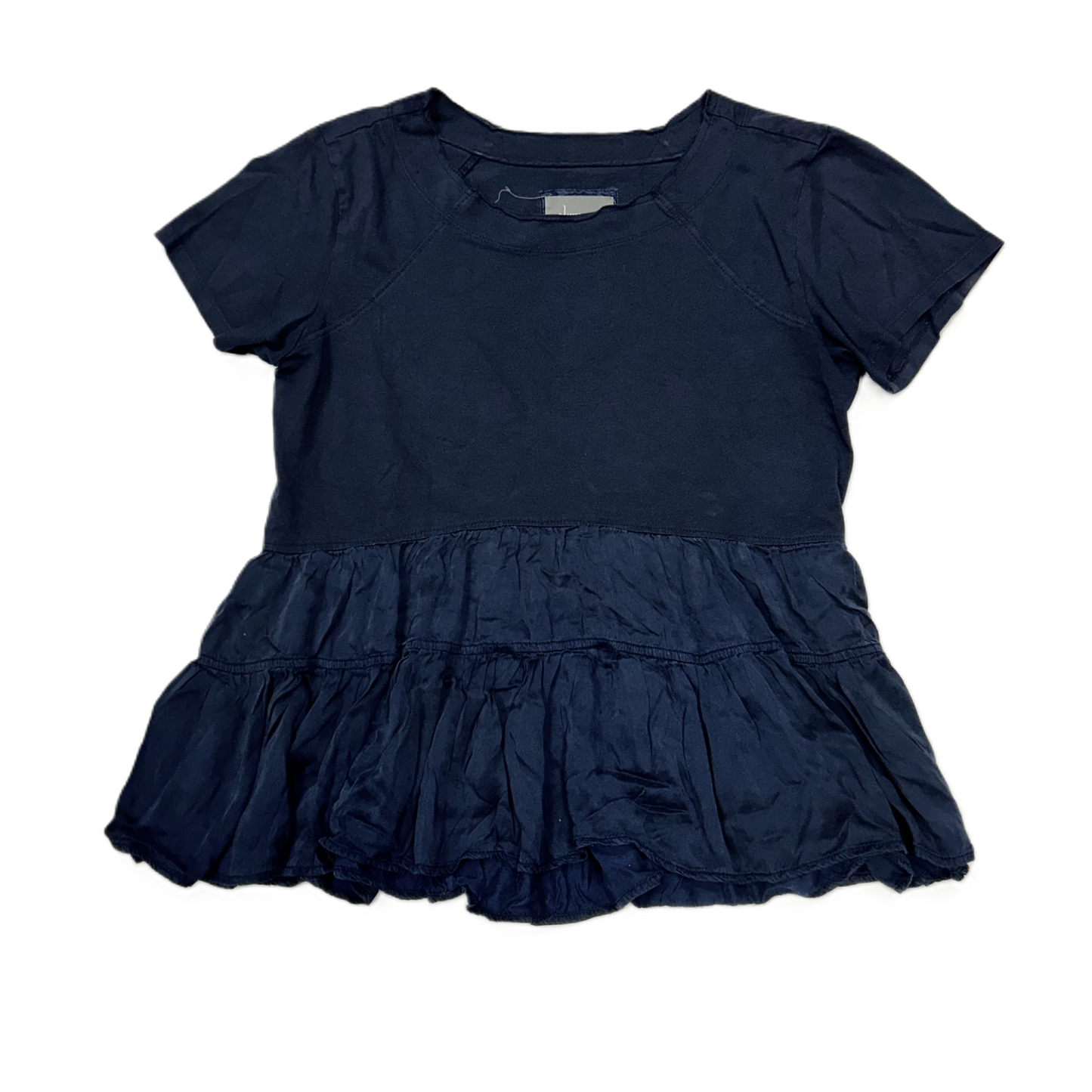 Navy Top Short Sleeve By Anthropologie, Size: S