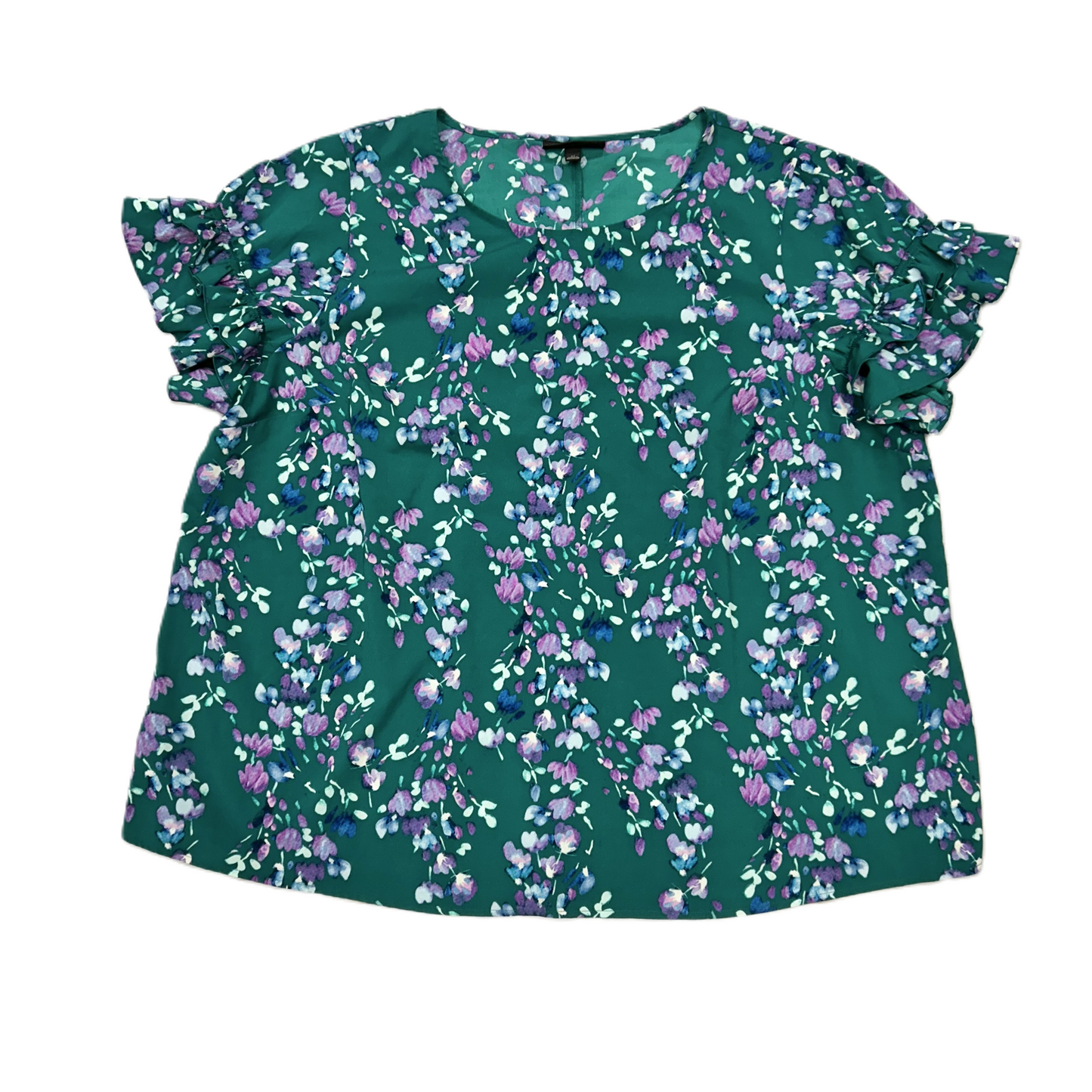 Top Short Sleeve By Lane Bryant In Green & Purple, Size: 3x