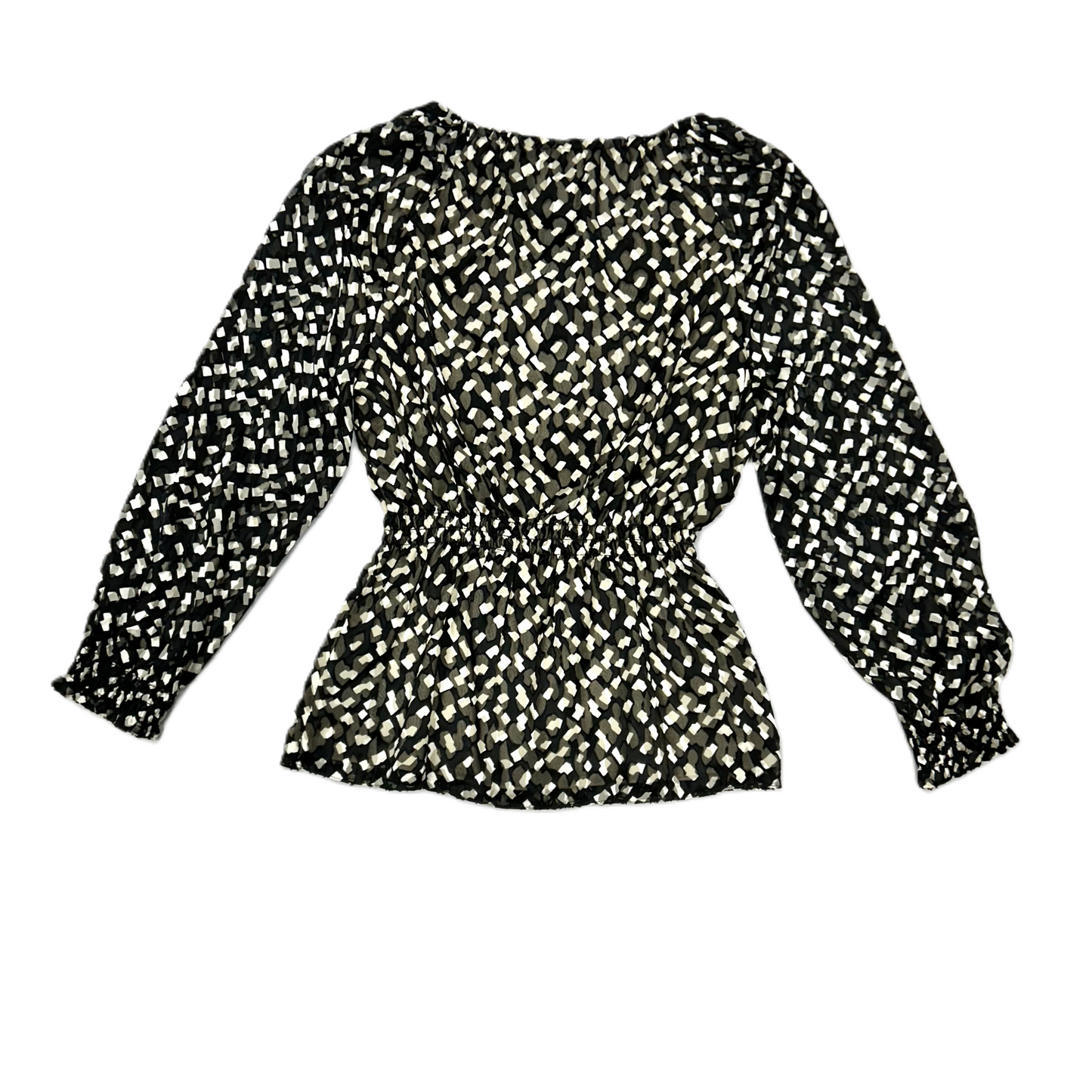 Top Long Sleeve By Theory In Black & Tan, Size: S