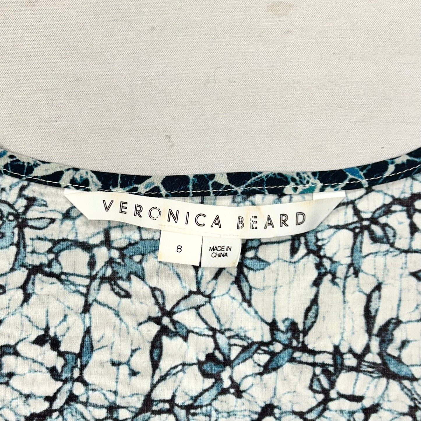 Top Short Sleeve By Veronica Beard In Blue & White, Size: M