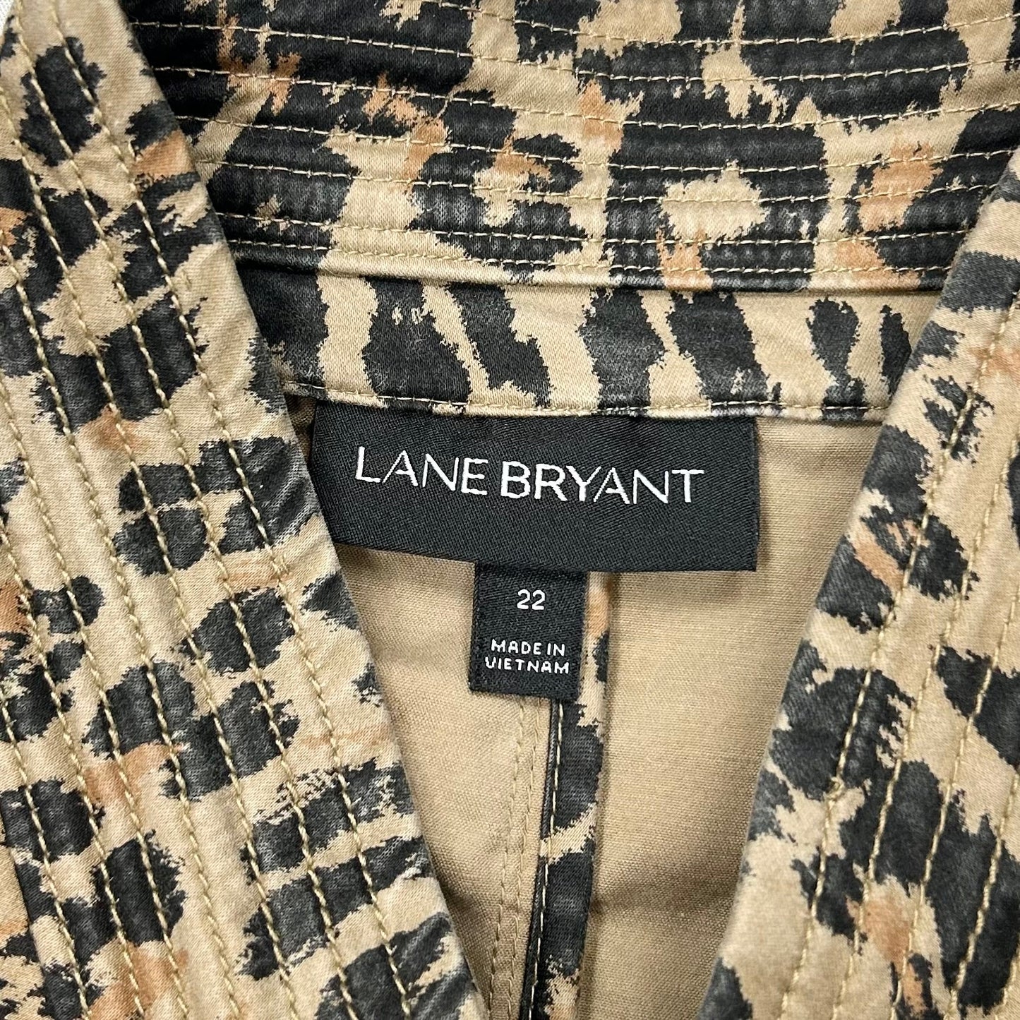 Jacket Utility By Lane Bryant In Leopard Print, Size: 3x