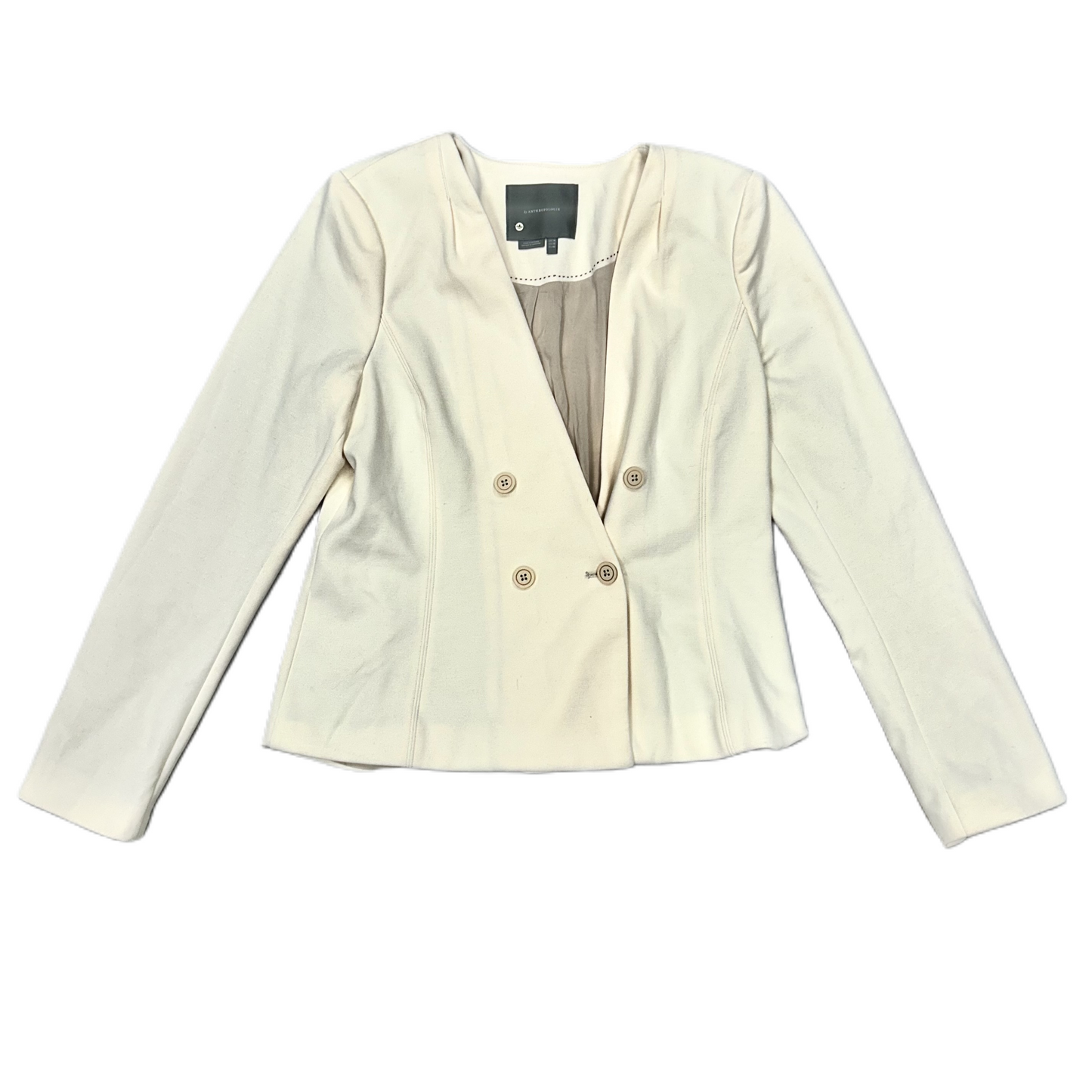 Blazer By Anthropologie In Cream, Size: M