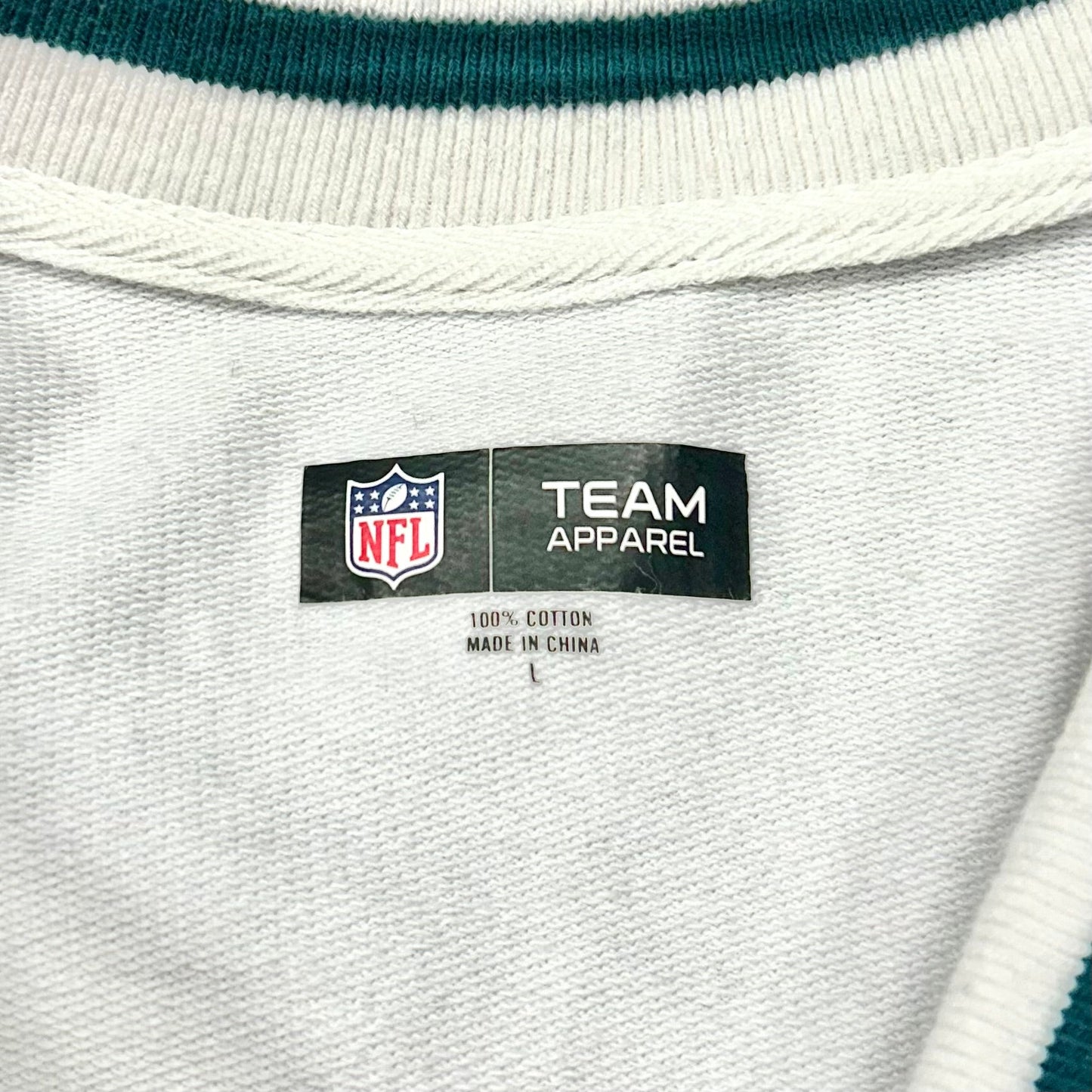 Athletic Jacket By Nfl In Green & White, Size: L