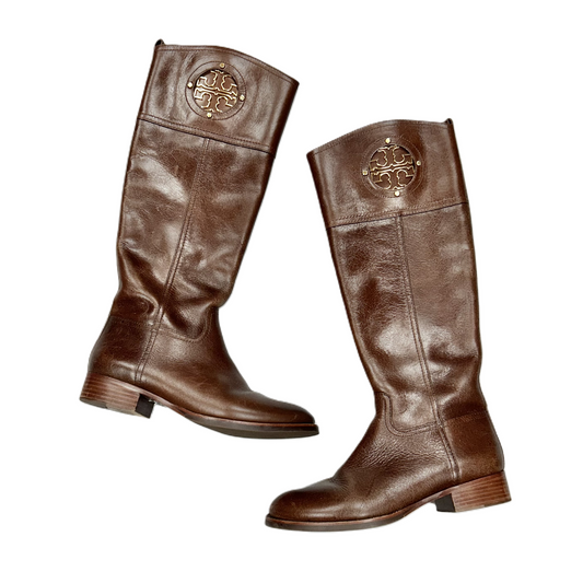 Boots Designer By Tory Burch In Brown, Size: 6.5