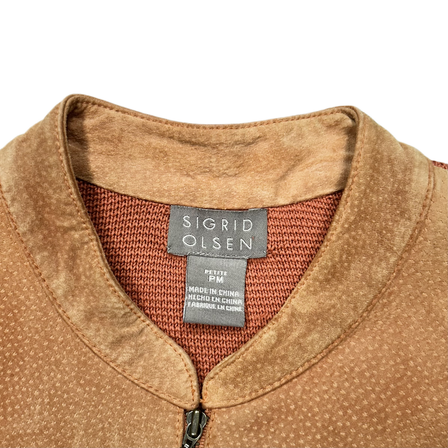 Jacket Leather By Sigrid Olsen In Orange, Size: Mp