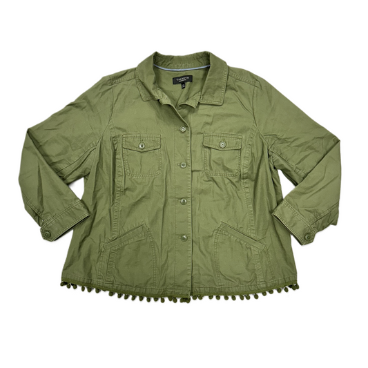 Jacket Shirt By Talbots In Green, Size: 2x