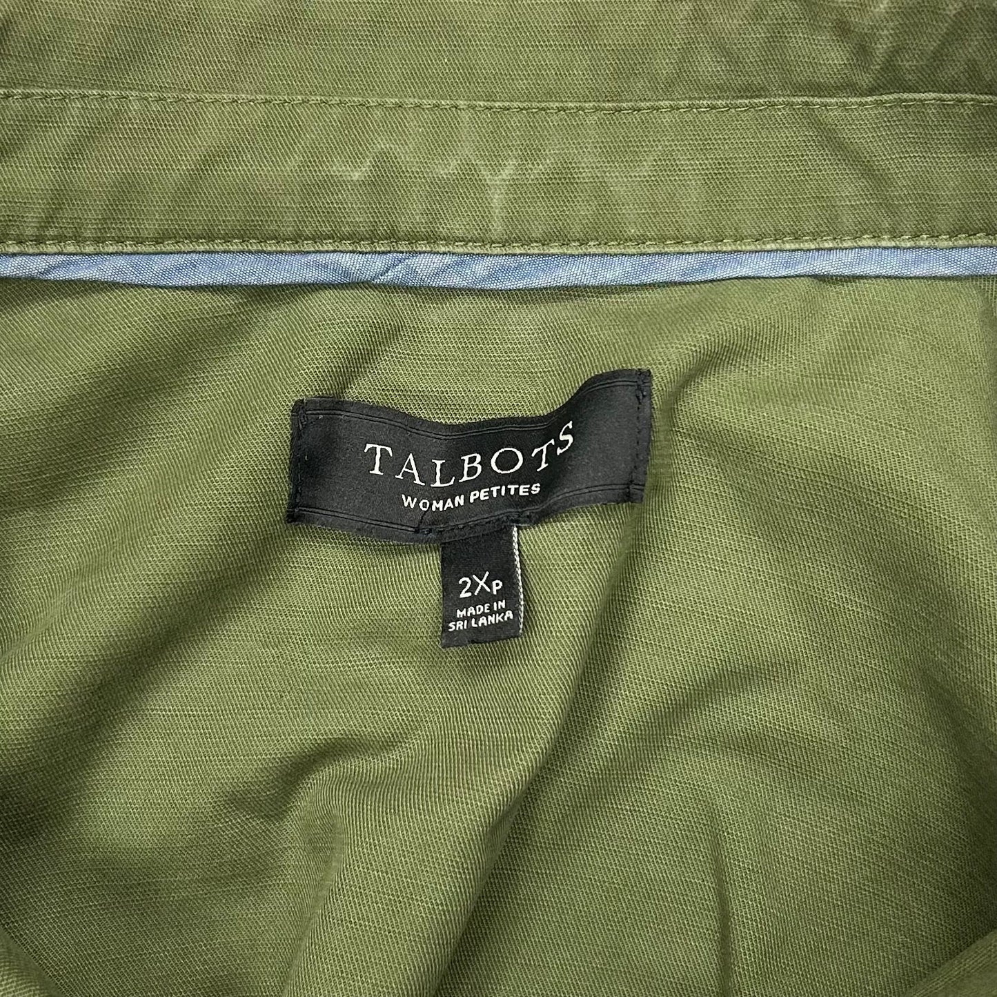 Jacket Shirt By Talbots In Green, Size: 2x