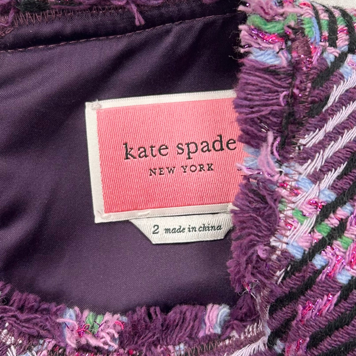 Dress Designer By Kate Spade In Pink & Purple, Size: Xs