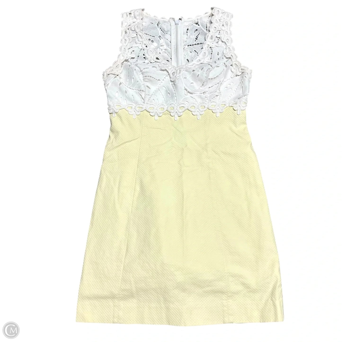 Dress Designer By Lilly Pulitzer In White & Yellow, Size: Xs