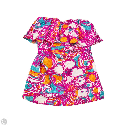 Top Sleeveless Designer By Lilly Pulitzer In Pink & White, Size: Xs