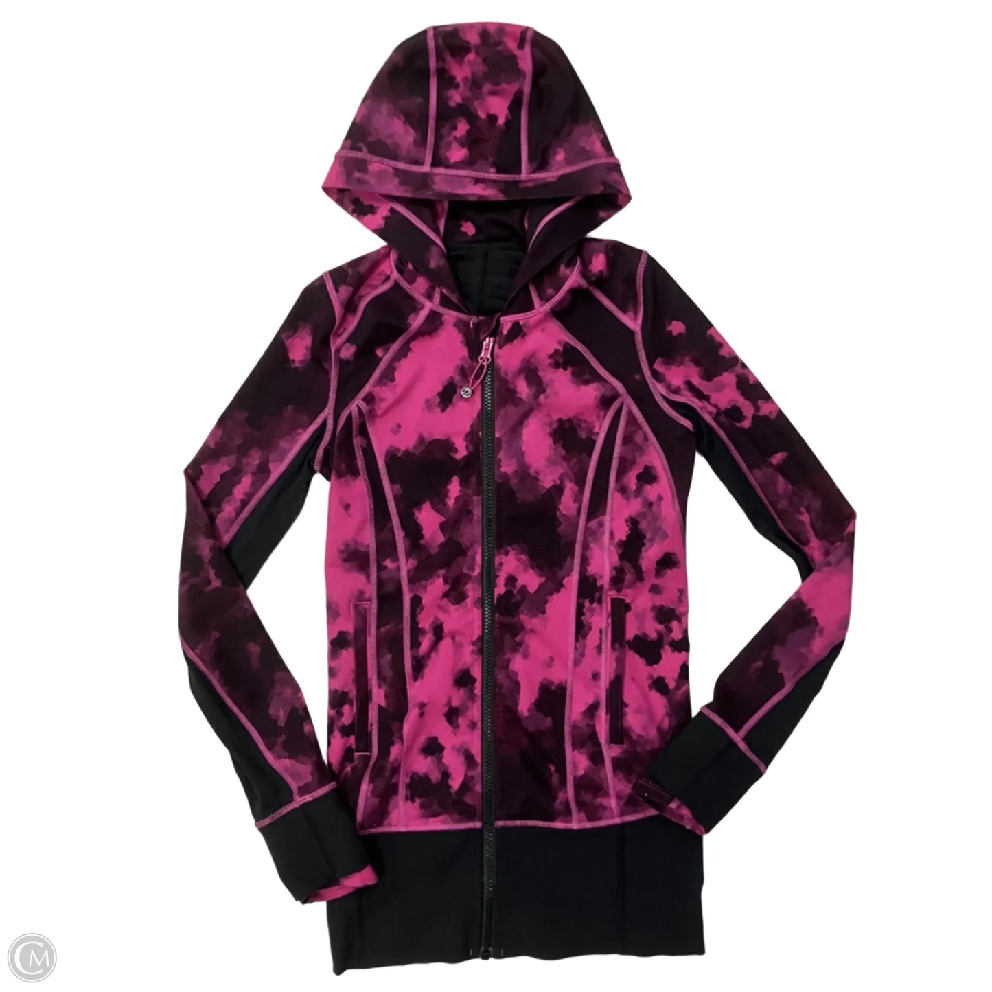 Athletic Jacket By Lululemon In Black & Pink, Size: Xs