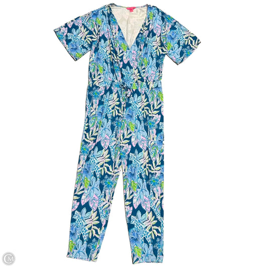 Jumpsuit Designer By Lilly Pulitzer In Blue & White, Size: Xl