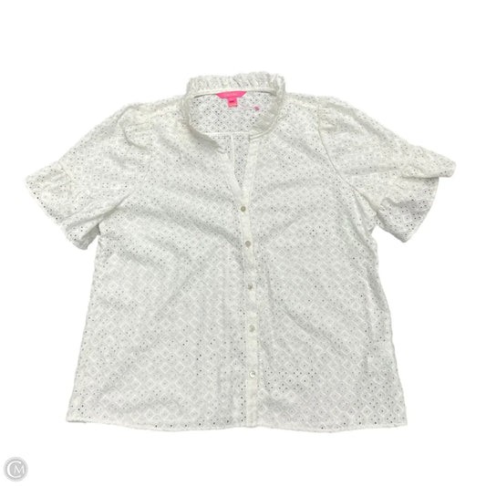 Top Short Sleeve Designer By Lilly Pulitzer In White, Size: Xl