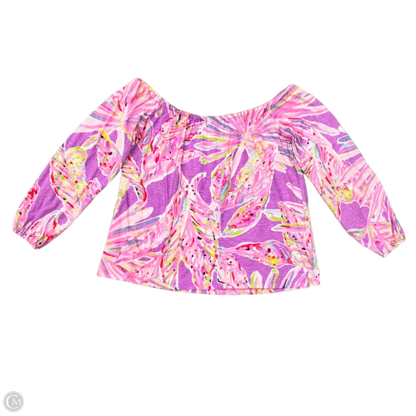 Top Long Sleeve Designer By Lilly Pulitzer In Pink & Purple, Size: S