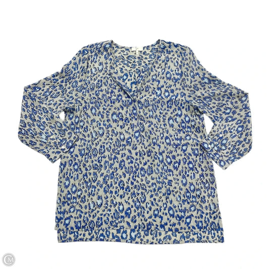 Top Long Sleeve By Joie In Blue & Grey, Size: M