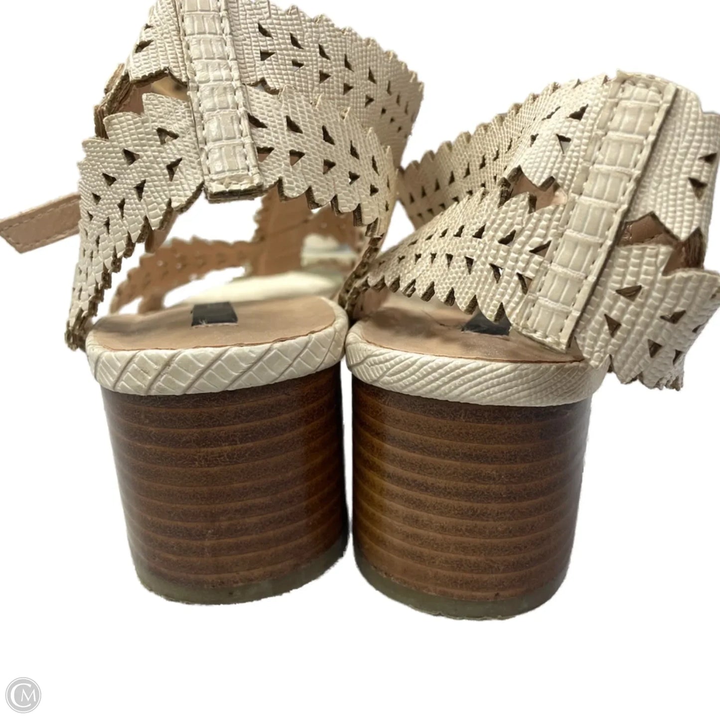 Sandals Heels Block By Kensie In Cream, Size: 7